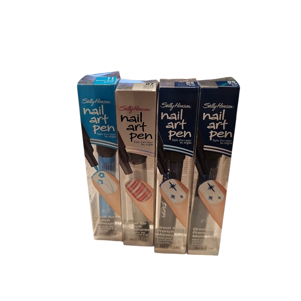 Sally Hansen Nail Art Pen Lot of 4 Winter Mixed Colors & Designs New